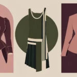 Victorian bodice, a 1920s drop-waist dress and an asymmetric modern jacket side by side